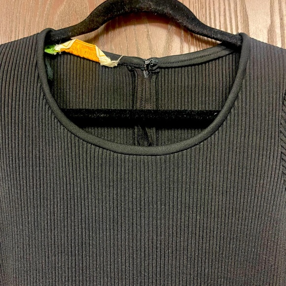 Ayres Unlimited  Vintage 70's  Modest Black and Cream Maxi Dress W/Knit Bodice - Picture 4 of 6